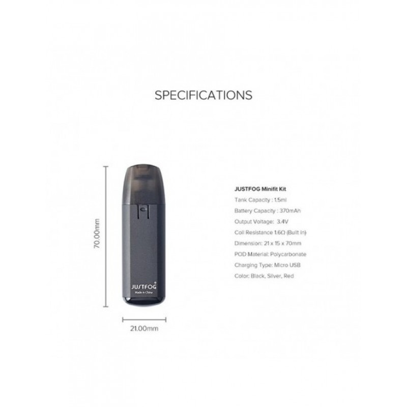 JUSTFOG Minifit Kit 370mAh AIO Pod System 1.5ml Capcity