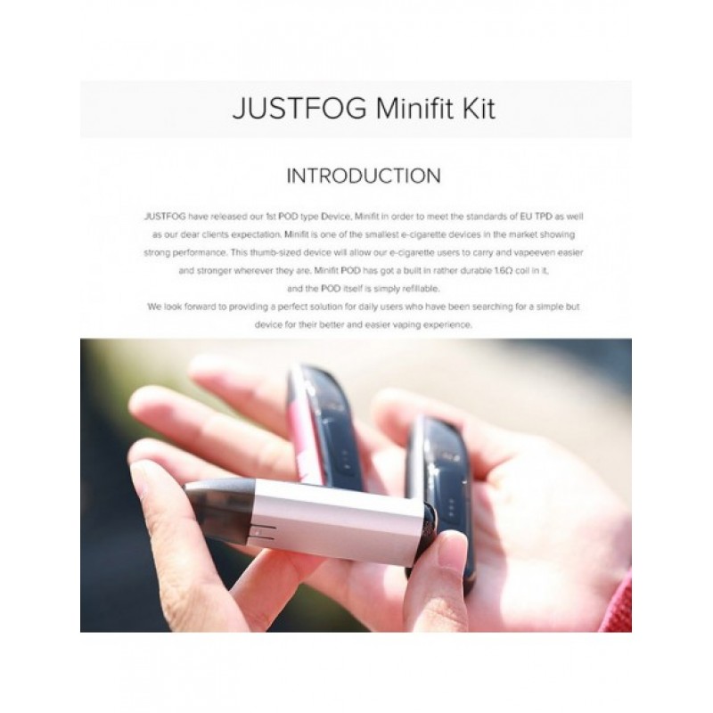 JUSTFOG Minifit Kit 370mAh AIO Pod System 1.5ml Capcity